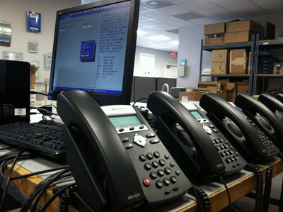Row of IP phones